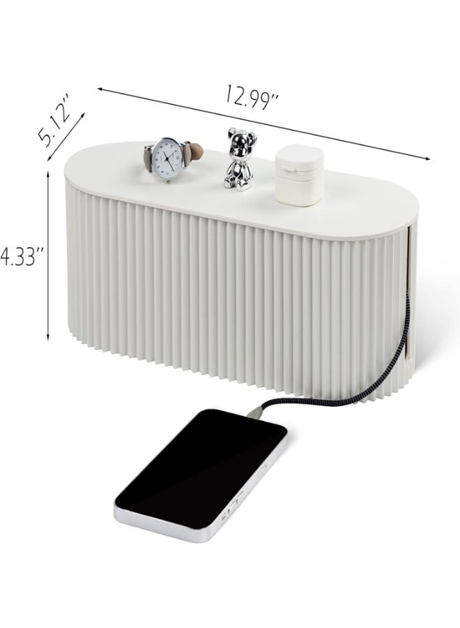 FAYET Cable Management Box with Lid, White Plastic Cord Organizer for Power Strips and Surge Protectors, Large-Capacity Cable Hider for Desk or Floor Use in Home and Office(33*14*13cm） - Image 3